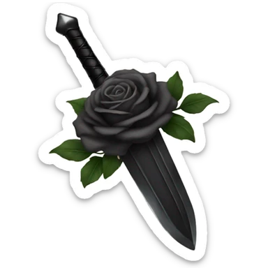 black sword with black roses sticker