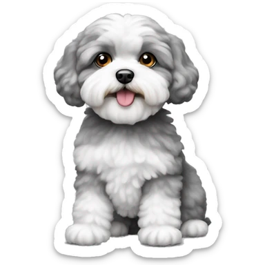 gray and white shipoo  sticker