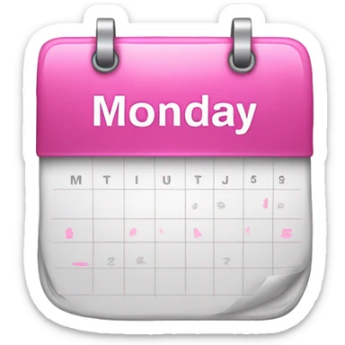 pink calendar that says monday  sticker
