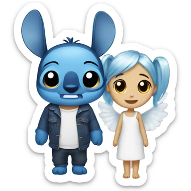 Stitch and angel  sticker