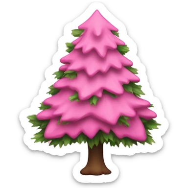 Pink cristmass tree  sticker