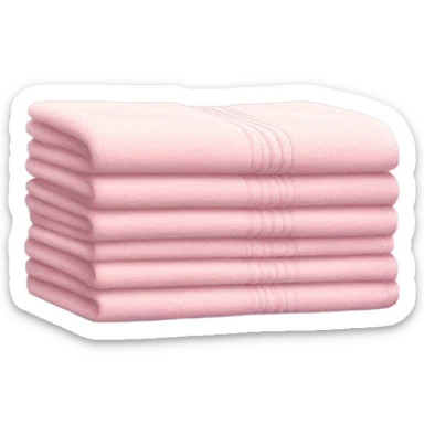 a stack of light pink towels sticker