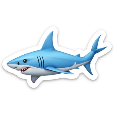 Un tiburón con zapatos azules sticker