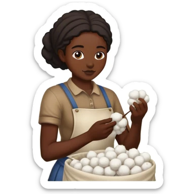 Balck people picking cotton  sticker