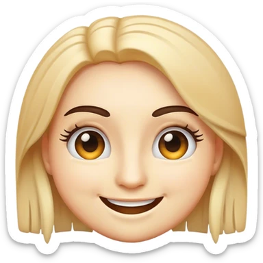 Smile emoji with big lashes sticker