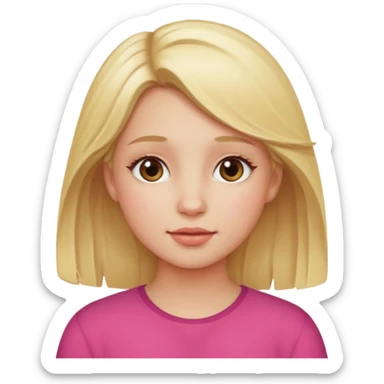 girl with blonde hair outdoors rosy cheeks sticker