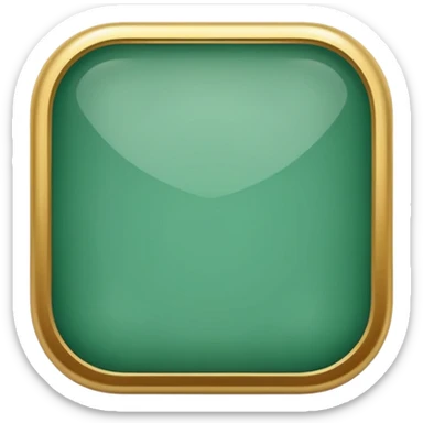 Blank Jade and gold style rounded square icon button sticker