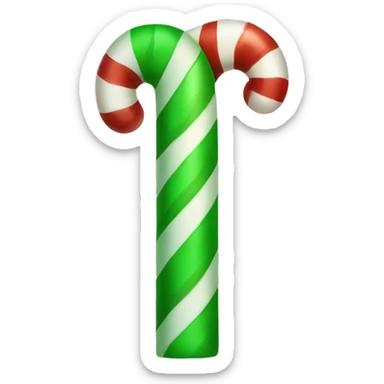 christmas green candy cane sticker