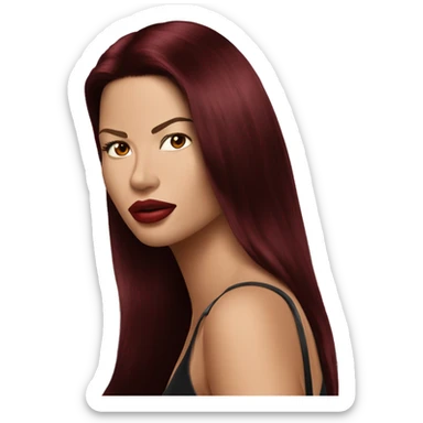 Adriana Lima with dark red hair sticker