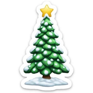Christmas tree covered in snow sticker