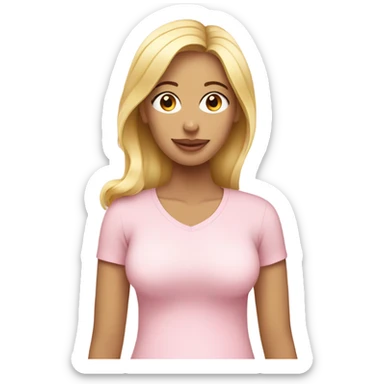 postpartum. blonde woman. light pink shirt sticker