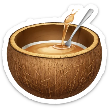 coconut bowl with brown water in jt sticker