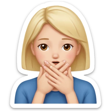 Blushing covering mouth  sticker