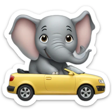 elefant in the car sticker