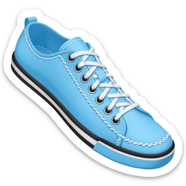 make an emoji of light blue shoe laces sticker