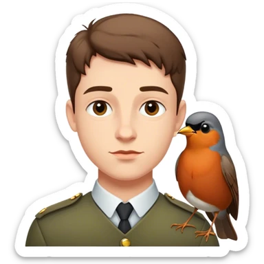 curtis with a robin sticker