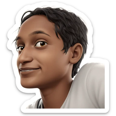 smiling boy with dark hair sticker