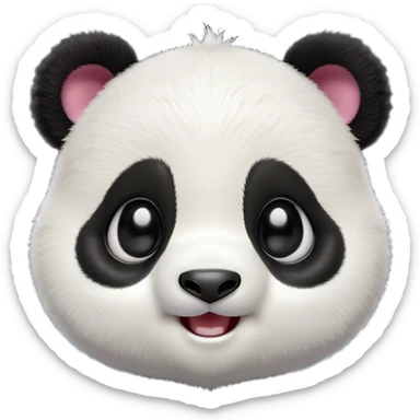 Cinematic Comical Baby Panda Portrait Emoji, Head tilted dramatically with an exaggeratedly amused expression, featuring a quirky, fluffy black and white Fur with wide, expressive eyes filled with playful disbelief, Simplified yet hilariously expressive features, highly detailed, glowing with a slightly sassy glow, high shine, dramatic yet playful, stylized with an air of cheeky mischief, bright and endearing, soft glowing outline, capturing the essence of a spirited and over-the-top baby panda, so meme-worthy it feels like it could roll its eyes into internet fame instantly! sticker