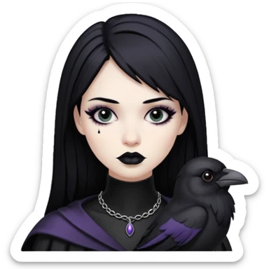 Raven goth sticker