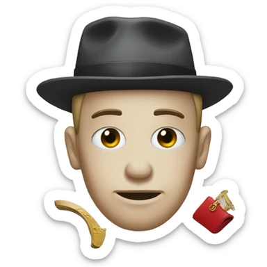 Sob emoji with gentleman accessories sticker