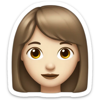 Pale girl with brown bangs sticker