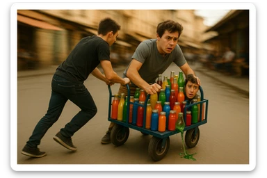 endi shu aravani bir balonchasi singan aka uka esa u ni yonida turganini yuzini k sticker