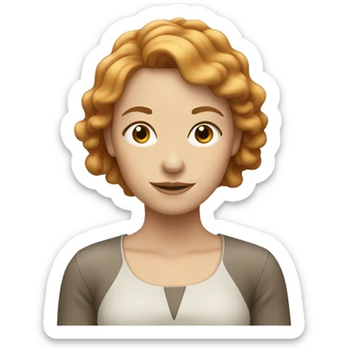 White woman with hazelnut coloured hair  sticker