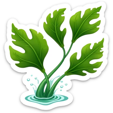 2-3 leaves simple design green seaweed sticker
