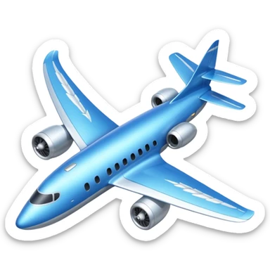 Two floors blue airplane sticker