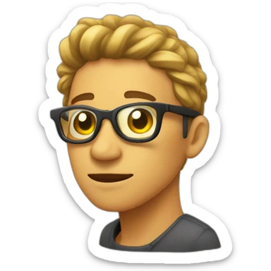 Persona con lentes de sol oscuros y que diga SAIFHER en la patilla sticker