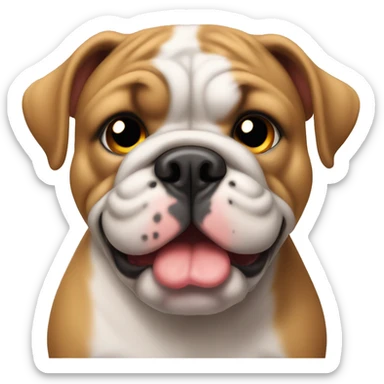 A young ameican bulldog thats very chubby and has a tiny tail sticker