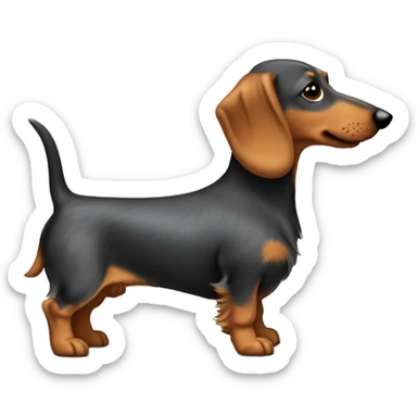 Wire haired wiener dog from the side  sticker