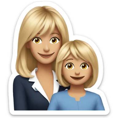 Brigitte macron avec un enfant  sticker