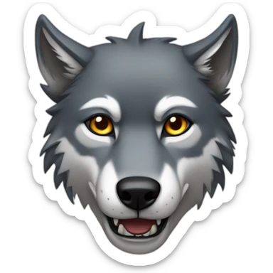 Wolf with scar  sticker