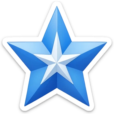 11 corner blue star with white tick on it sticker