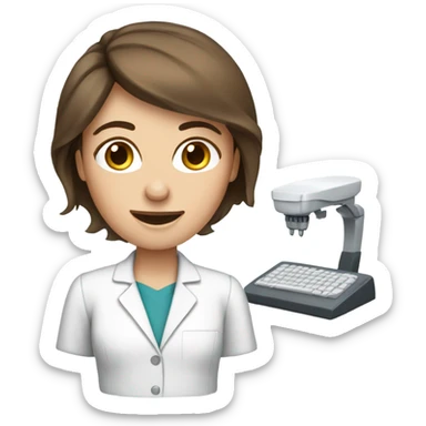 Dental receptionist with brown hair  sticker