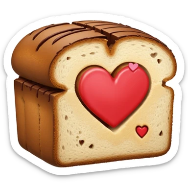 make a bread and then make a chocolate and between them make a heart sticker