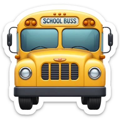 cute rounded minimal details school bus sticker