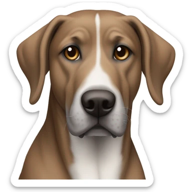Brown and white grey hound mastiff mix with small ears sticker