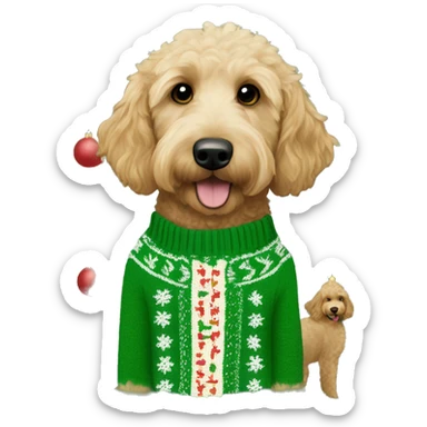 goldendoodle Buddy-The-Elf Christmas sweater sticker