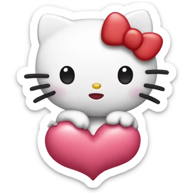 hello kitty with heart sticker