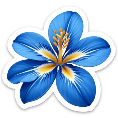 tropical flower blue sticker