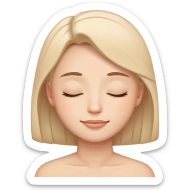 peaceful face with closed eyes and a gentle smile sticker