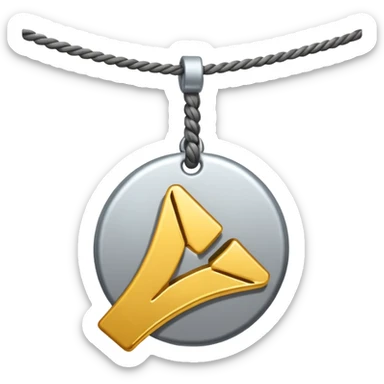 A string tied to a real quarter  sticker