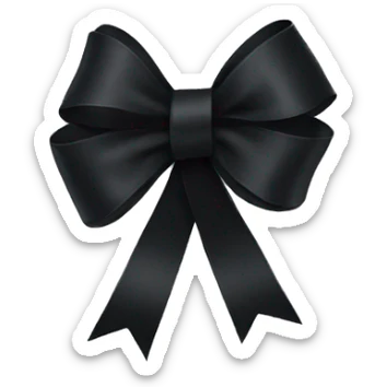 black ribbon bow sticker