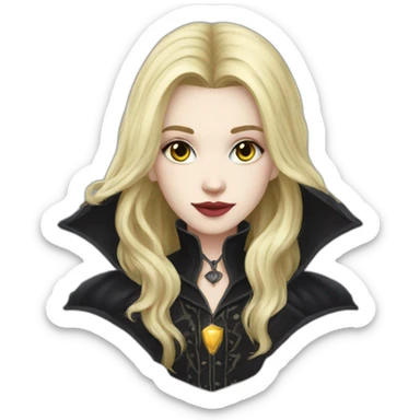 long-hair blond femboy gothic magician sticker