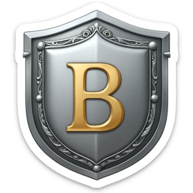 Shield with letter B sticker
