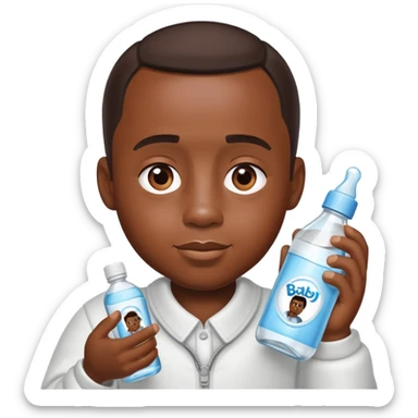 Diddy with baby oil in his hand sticker