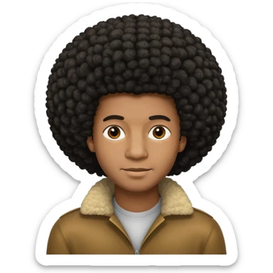 Afro slight smile and black skin color emoji male sticker