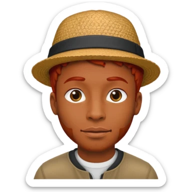 hatted and red haired black man sticker